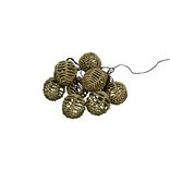 Guirlande solaire boules imitation rotin naturel 10 led  L 2,7 m