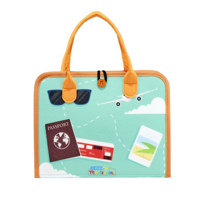 Mallette apprentissage enfant 6 activit&eacute;s &eacute;ducatives feutrine 28,5x4x25cm