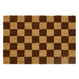 Tapis coco rectangulaire damier marron 40x60cm