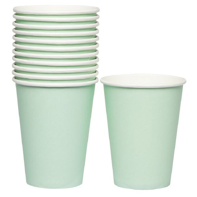 Gobelet en carton vert aqua 36 cl x12