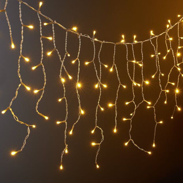 Guirlande de No&euml;l bordure de toit XXL 400LED blanc chaud L1190cm