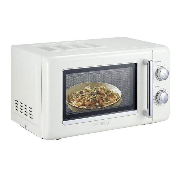 Micro-ondes r&eacute;tro vintage 20L 6 niveaux de puissance 1200W