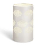 Lanterne LED motif feuille ginkgo en argent&eacute; &Oslash;9xH15cm