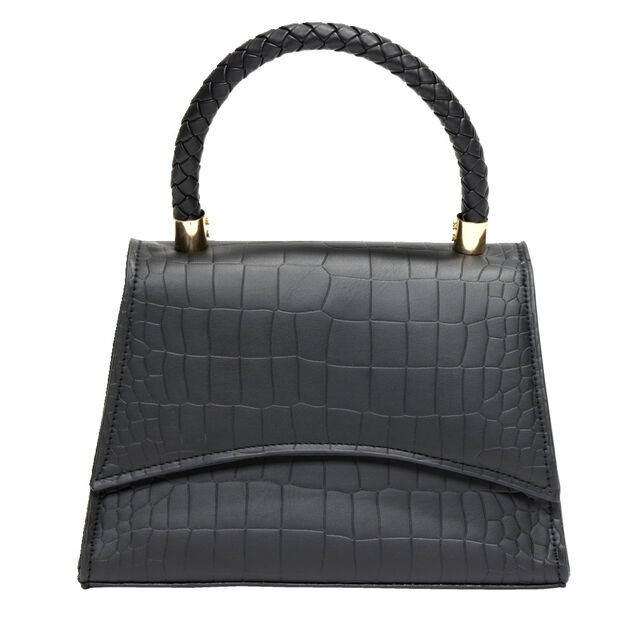 Sac &agrave; main simili effet croco avec bandouli&egrave;re amovible 21x8xH15cm - 3 mod&egrave;les