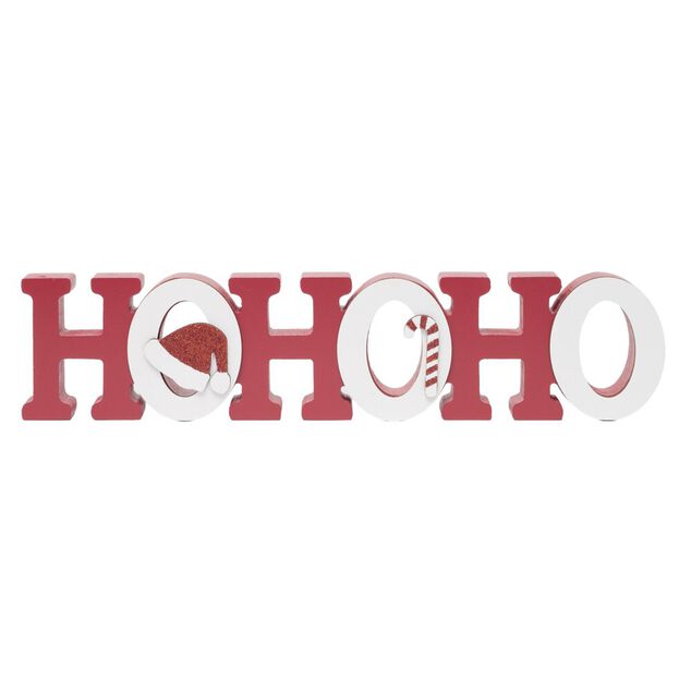 Mot d&eacute;coratif de No&euml;l "Ho Ho Ho" &agrave; poser L38cm