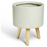 Cache pot argile gris sur tr&eacute;pied &Oslash;24xH16cm