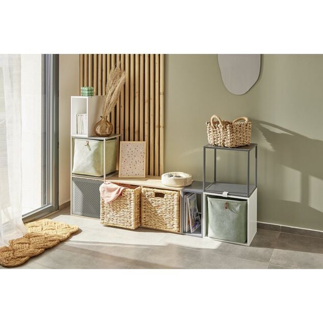 Structure Box Cube 2 cases 35x30x70cm bois naturel
