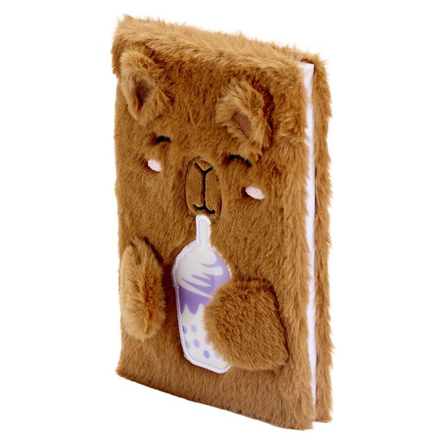 Carnet peluche A5 toucher doux 14,8x21cm (2 mod&egrave;les capybara ou axolotl)