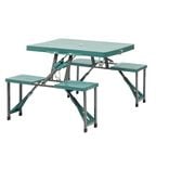 Table valise pliante avec si&egrave;ges bleu