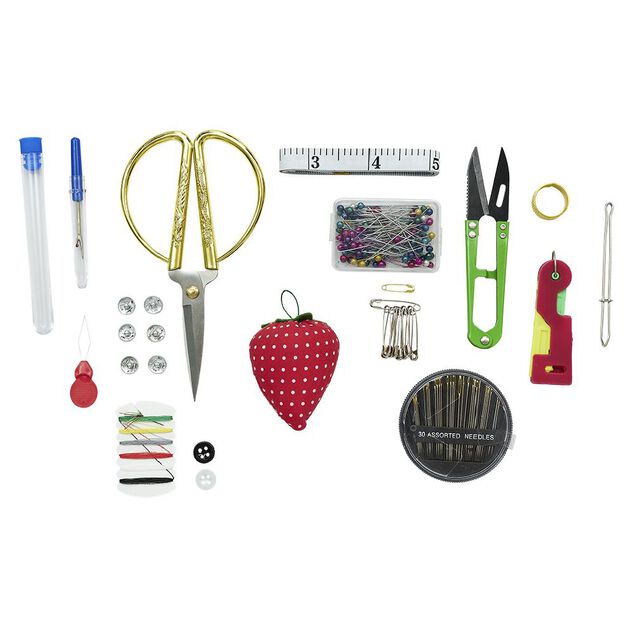 Coffret de couture en bois avec accessoires 21x13xH9cm