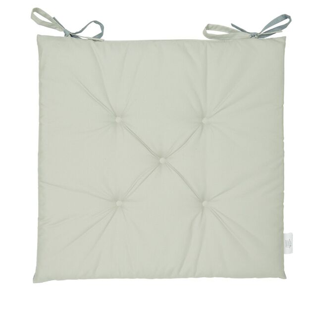 Galette de chaise polyester biface gris et taupe