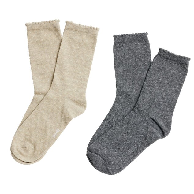 Lot 2 paires de chaussettes femme fils m&eacute;tallis&eacute;s - Beige