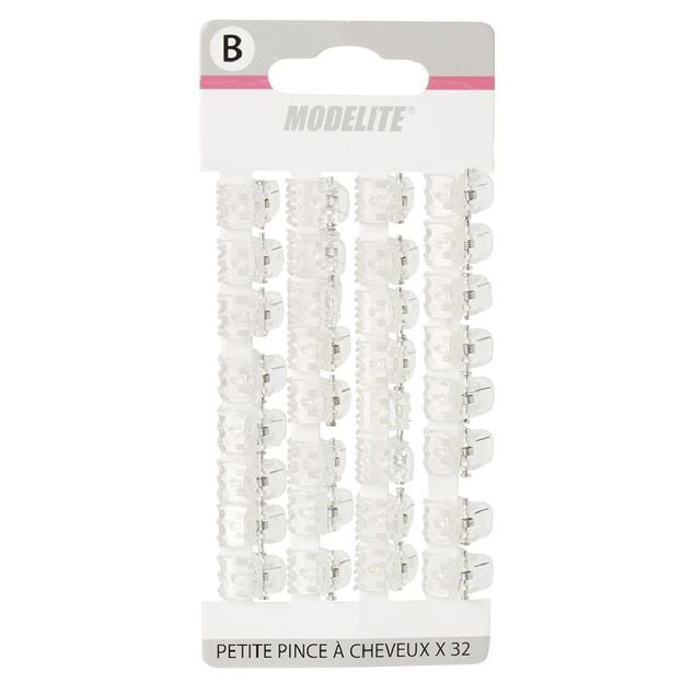 Mini pince plastique transparent x32