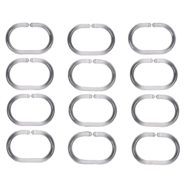 Anneau de douche blanc ovale x12