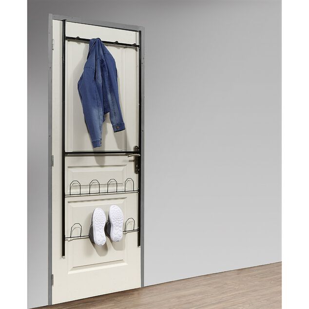 Porte-manteaux range chaussures de porte noir