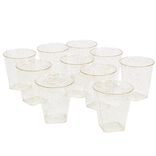 Verrine plastique réutilisable x10 ronde dorée pailletée 3x3xH5cm