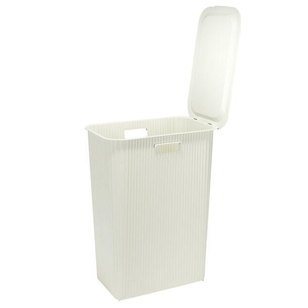 Pani&egrave;re &agrave; linge 40L avec couvercle L44X28XH53 cm blanc