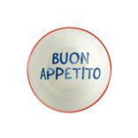 Coupelle porcelaine "Buon Appetito" blanche et bleue Ø11,5cm