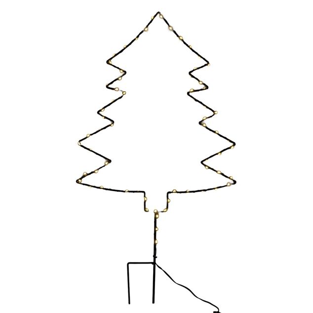 Sapin de No&euml;l &agrave; planter x2 lumineux 130LED m&eacute;tal H55cm