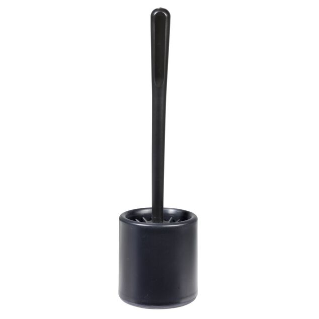 Brosse WC silicone ronde avec support noir