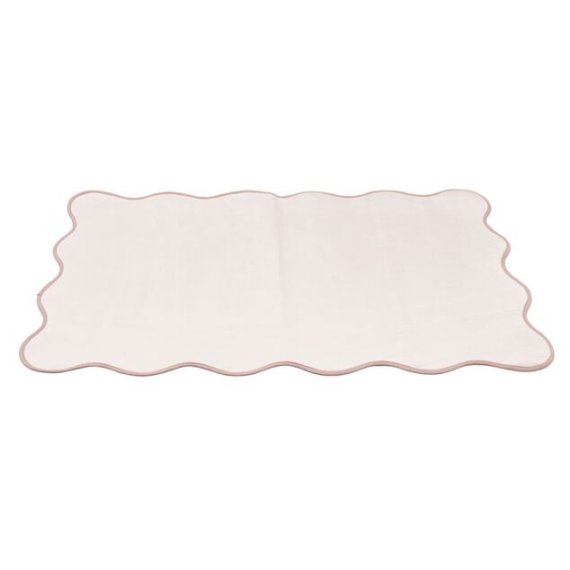 Tapis rectangulaire contour vague Wavy polyester rose 80x120cm