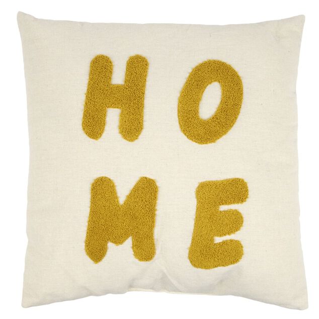 Coussin carr&eacute; inscription brod&eacute;e color&eacute; 40x40cm (4 mod&egrave;les)