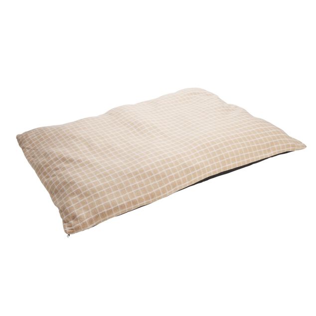 Matelas pour chien coton quadrillage orange et blanc Taille XL 110x80x&Eacute;p8cm