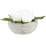 Mains jointes polyr&eacute;sine avec rose blanche &Oslash;16xH8cm