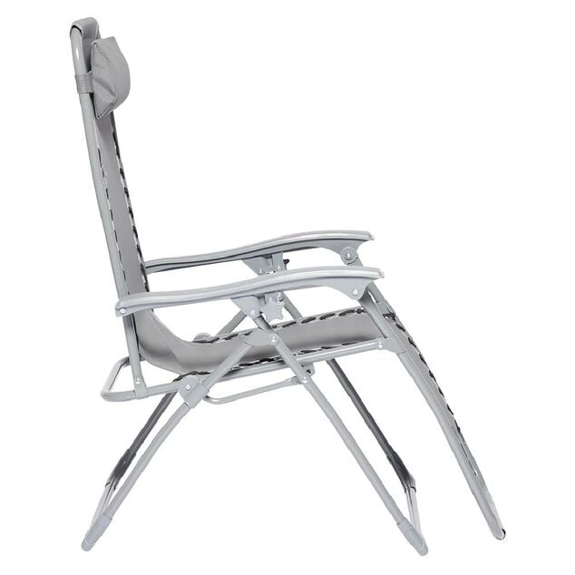 Fauteuil relax inclinable avec t&ecirc;ti&egrave;re gris