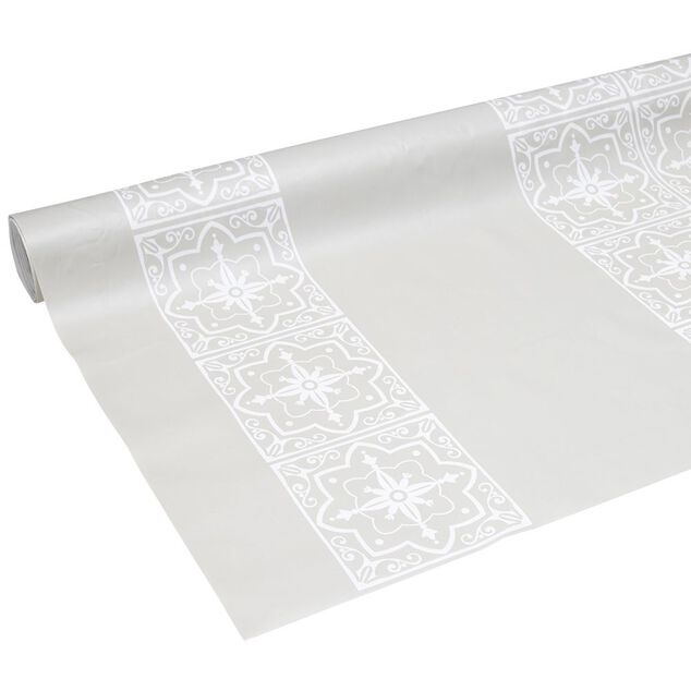 Toile cir&eacute;e au m&egrave;tre pvc imprim&eacute; taupe et beige