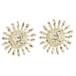 Boucles d'oreilles zinc soleil jaune dor&eacute; &Oslash;1,5cm