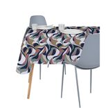 Nappe rectangulaire tissu Dakar motif matisse bleu et rose 140x250cm