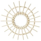 Miroir mural soleil rotin beige &Oslash;28cm