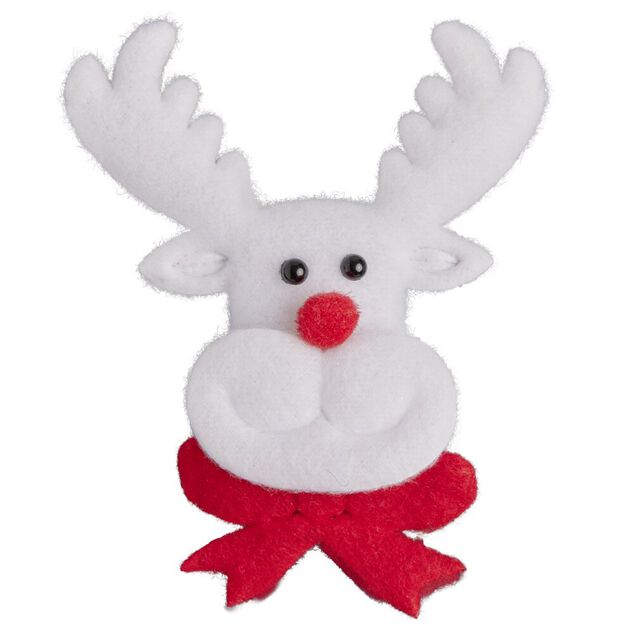 Badge lumineux No&euml;l rouge et blanc (4 mod&egrave;les)