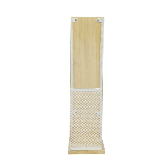 Organiseur de bureau pour documents bambou et m&eacute;tal 26,5x9xH33cm