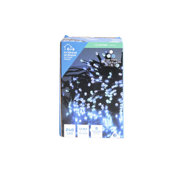 Guirlande lumineuse ext&eacute;rieur 240LED bleu 17,9m