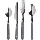 M&eacute;nag&egrave;re 16 pi&egrave;ces inox manche plastique gris