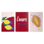 Lot de 3 affiches papier rouge et rose 10x15cm