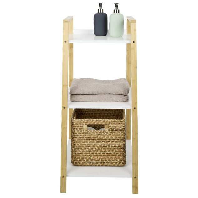 &Eacute;tag&egrave;re salle de bain 3 niveaux bambou 34,5x36xH76cm
