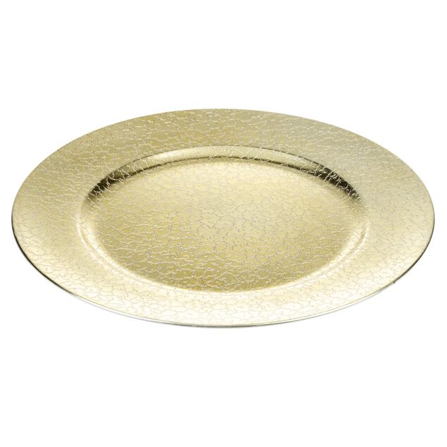 Sous-assiette motif croco &Oslash;33 cm dor&eacute;