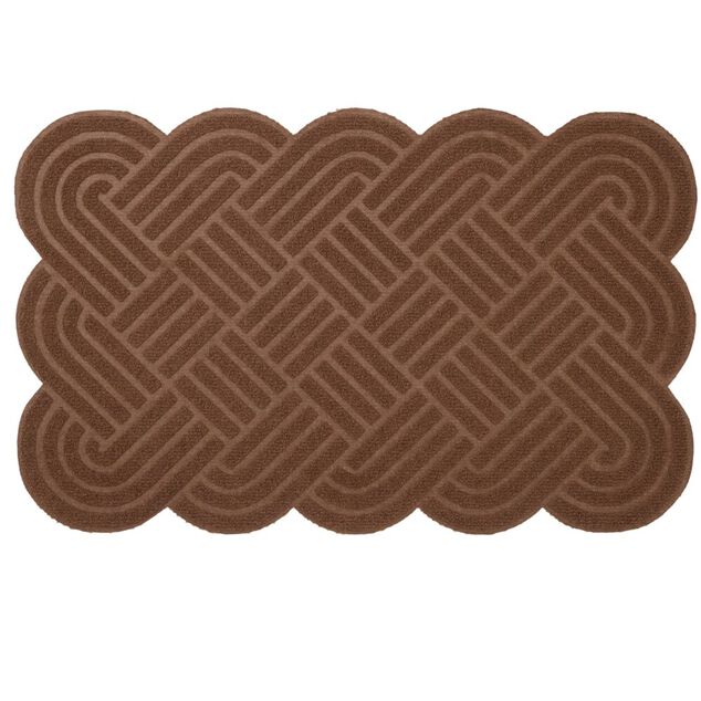 Tapis entr&eacute;e contour vague polyester L80X50 cm (2 mod&egrave;les noir ou marron)