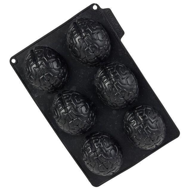 Moule g&acirc;teau silicone Halloween x6 cervelle 27x19xH3,5cm