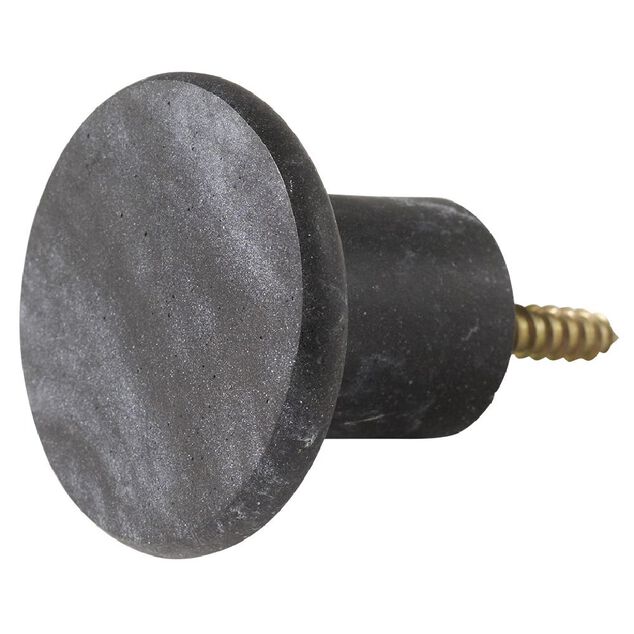 Pat&egrave;re murale ronde imitation marbre noir polyr&eacute;sine &Oslash;5cm