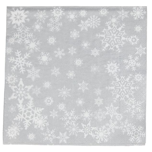 Serviette de No&euml;l en papier motif pluie de flocons x 20