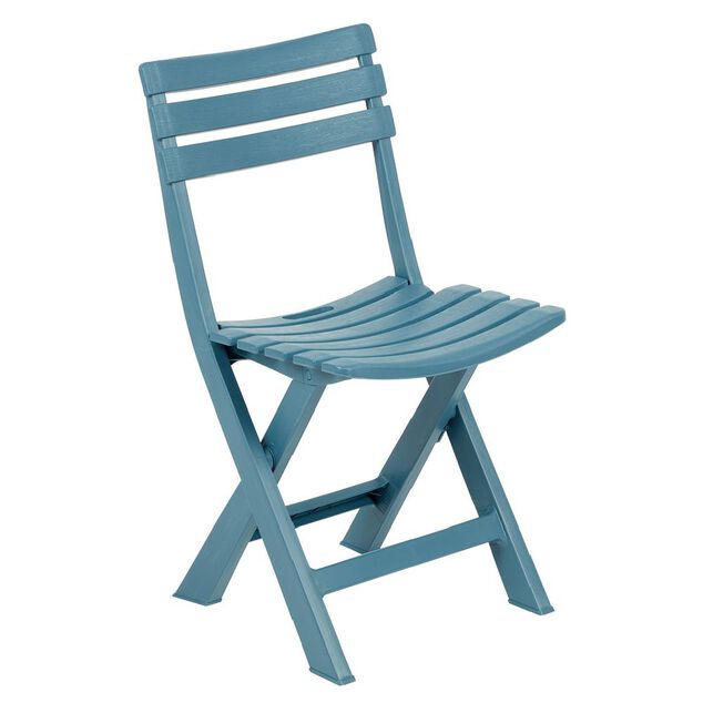Chaise de jardin pliante Relax plastique bleu
