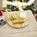 Plateau en bois rond pour collations Père Noël Ø28cm