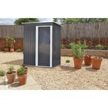 Abri de jardin en m&eacute;tal gris 163x88xH182cm
