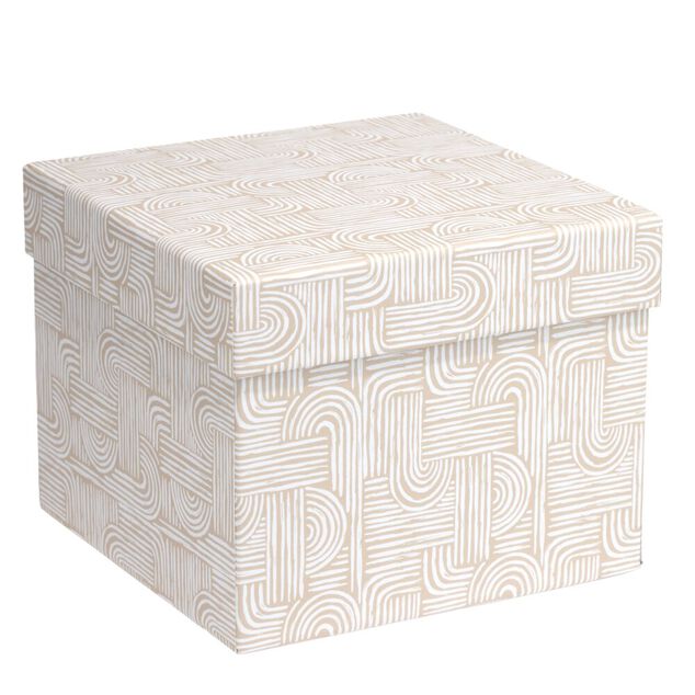 Bo&icirc;te carton d&eacute;cor&eacute;e 15x12xH15cm - 2 mod&egrave;les