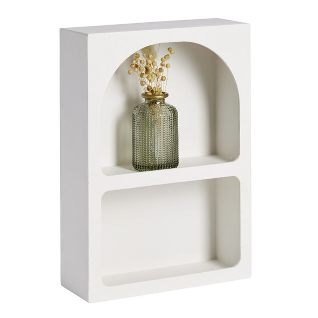 &Eacute;tag&egrave;re 2 niches bois blanc 24x9xH34cm