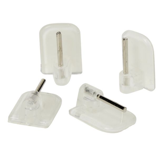 Support de tringle adhésif plastique transparent x4